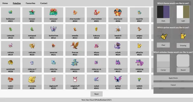 Pokeranked website screenshot